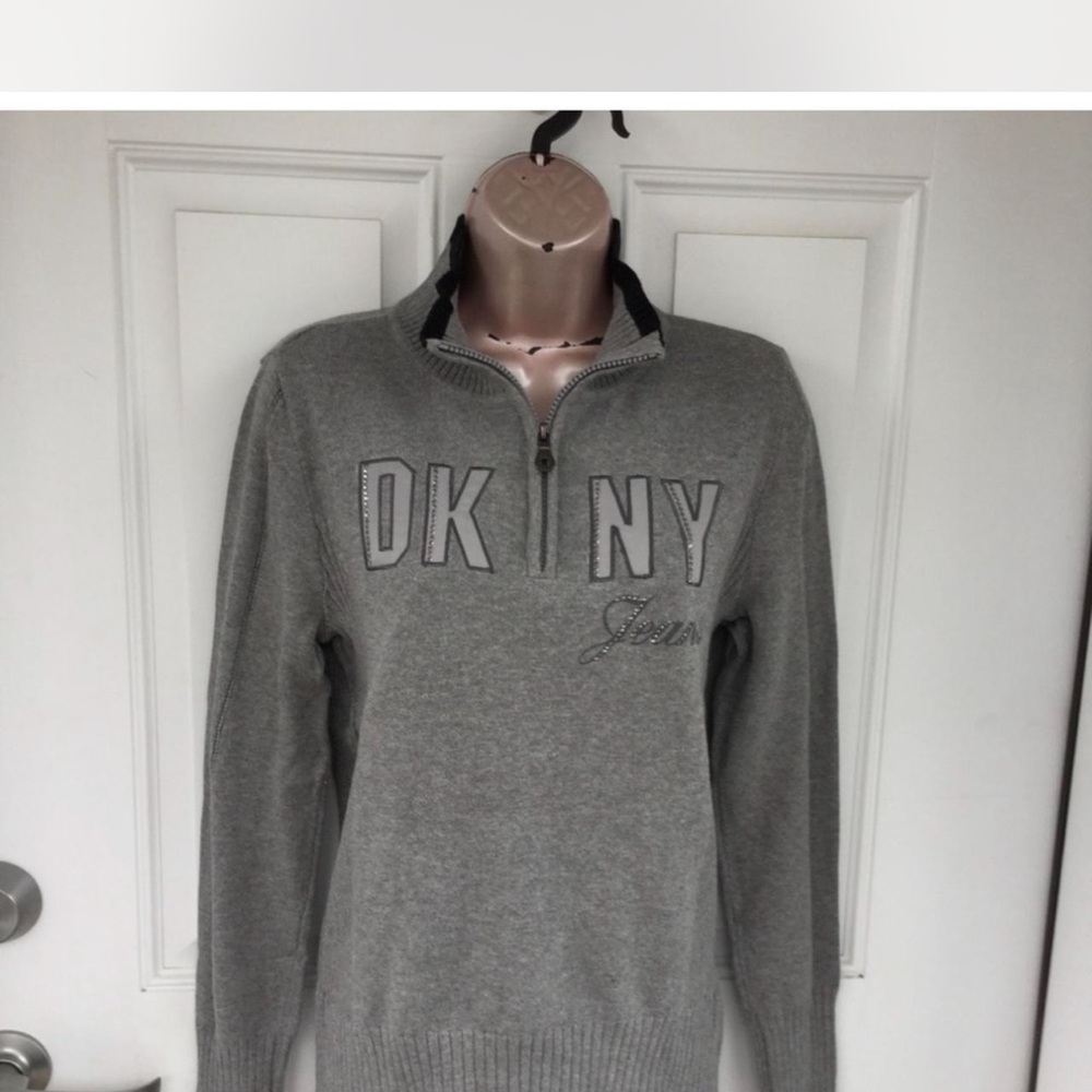 DKNY Woman’s Zip Up Sweater in Gray